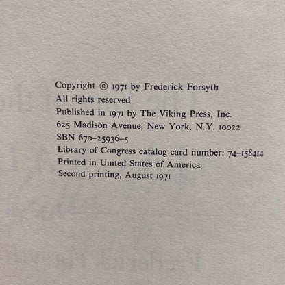 The Day of the Jackal - Frederick Forsyth - Signed - 1971