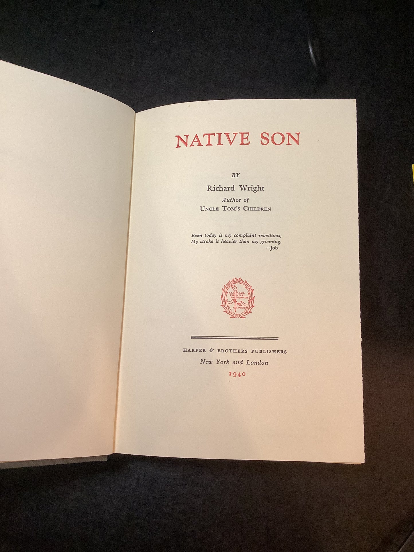 Native Son - Richard Wright - 1st Edition - 1940