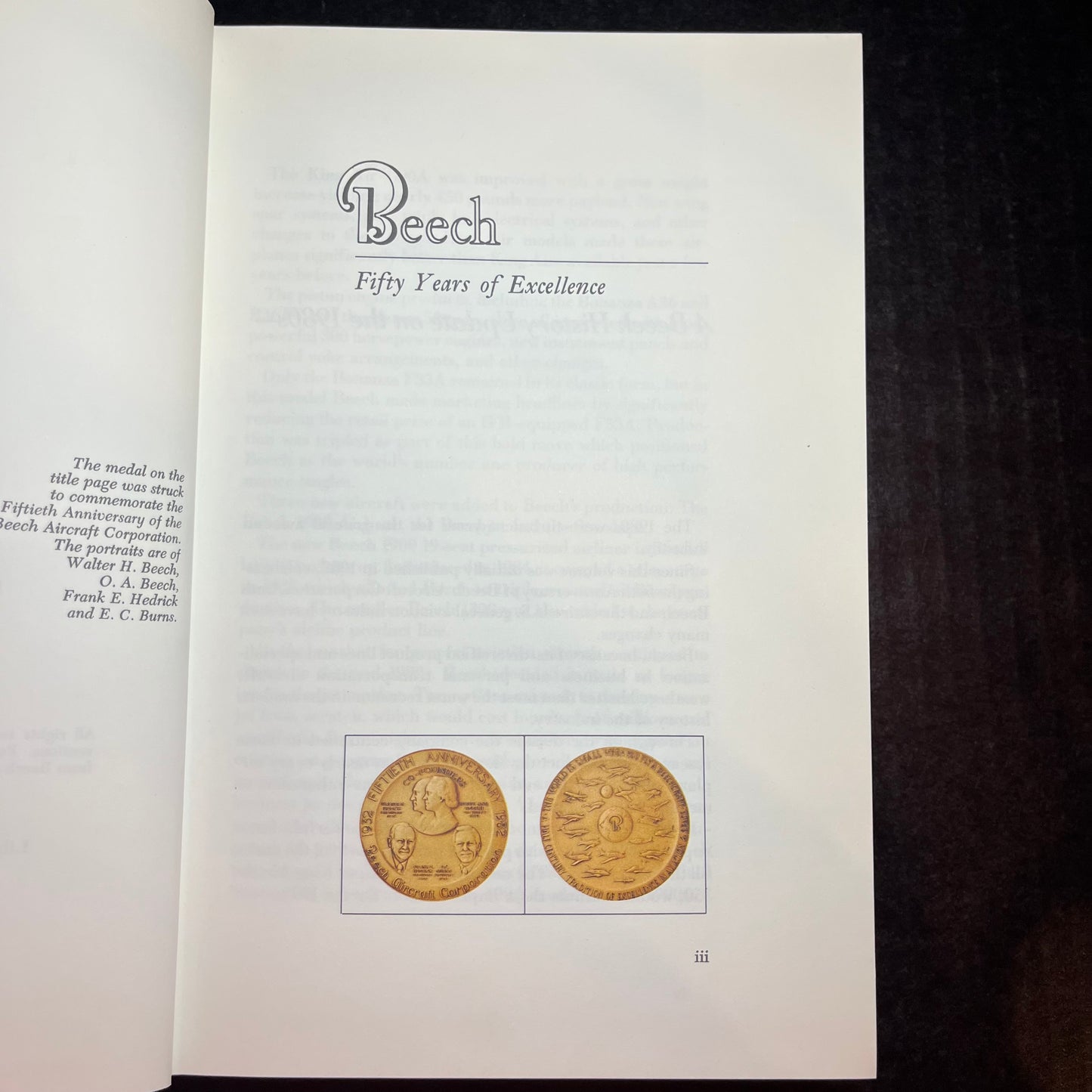 Fifty Years of Excellence- The History of Beech - William H. McDaniel - Signed - 1982