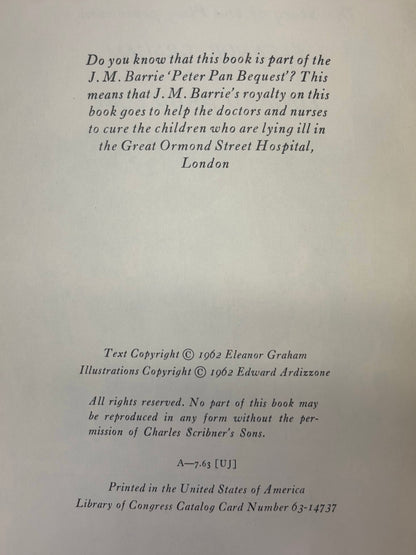 Peter Pan - J. M. Barrie - 1st Thus - 1962