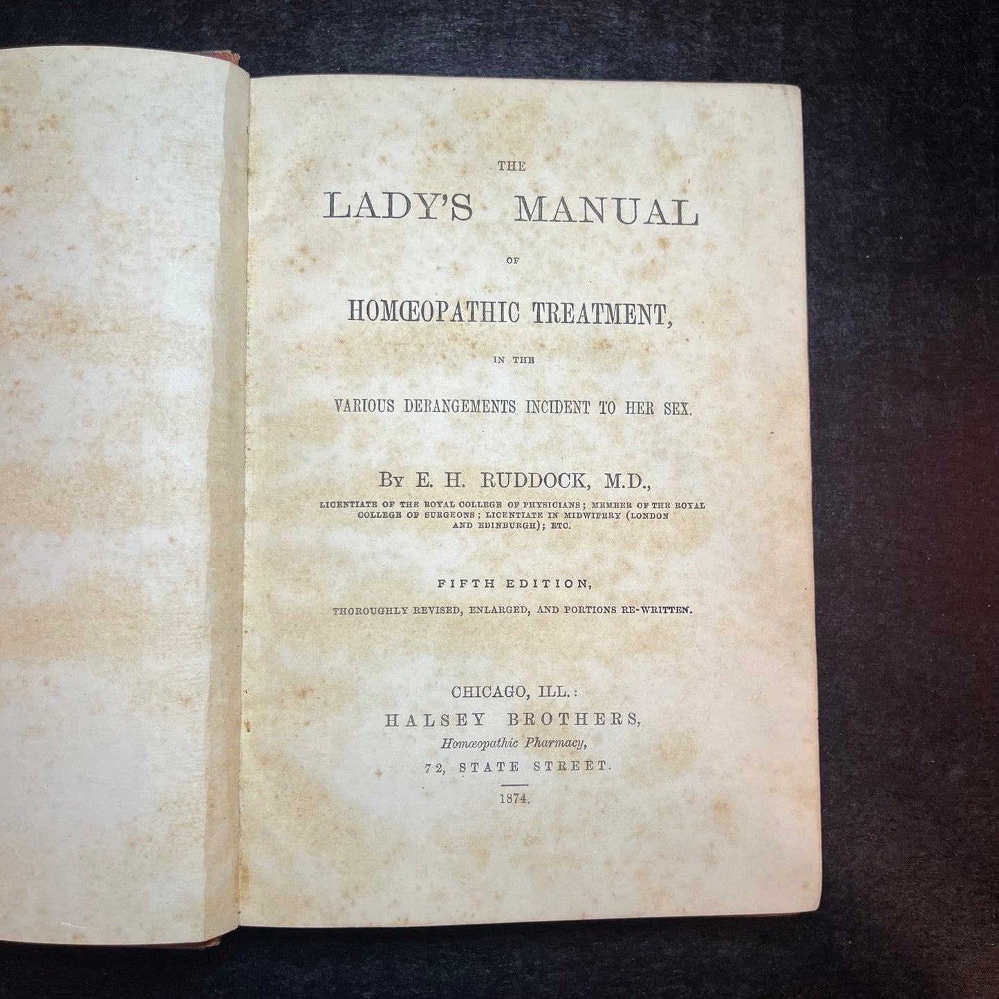 The Lady's Manual of Homeopathic Treatment - E.H. Ruddock - 1874