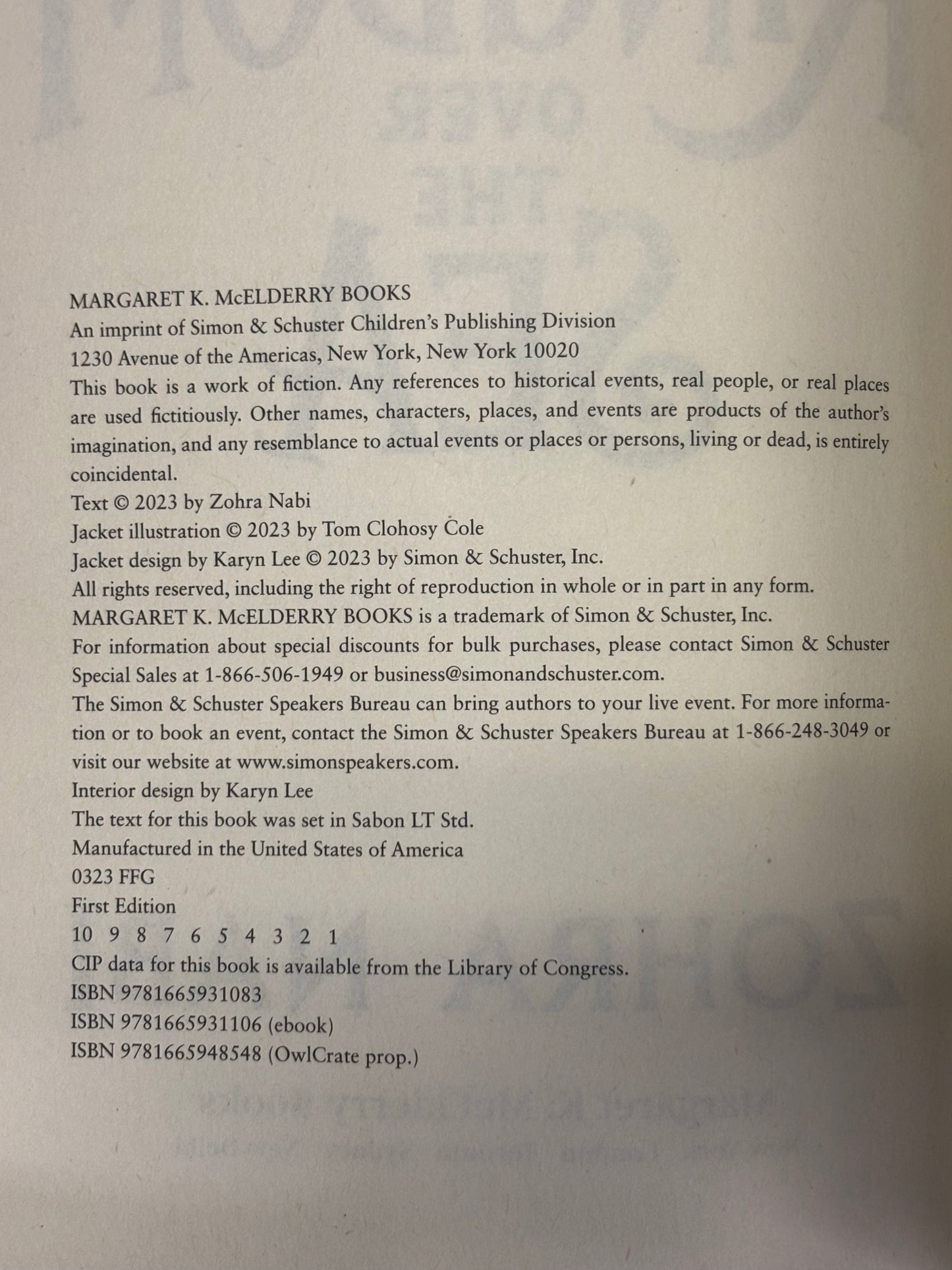 The Kingdom Over The Sea - Zohra Nabi - Signed - First Edition - 2023