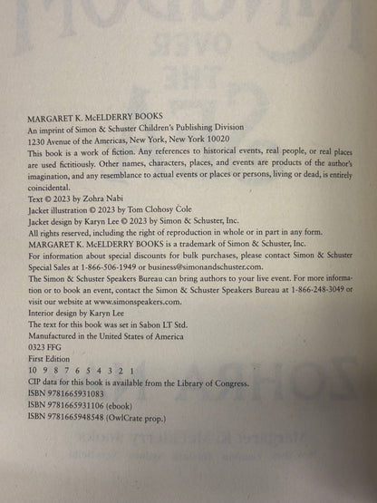 The Kingdom Over The Sea - Zohra Nabi - Signed - First Edition - 2023