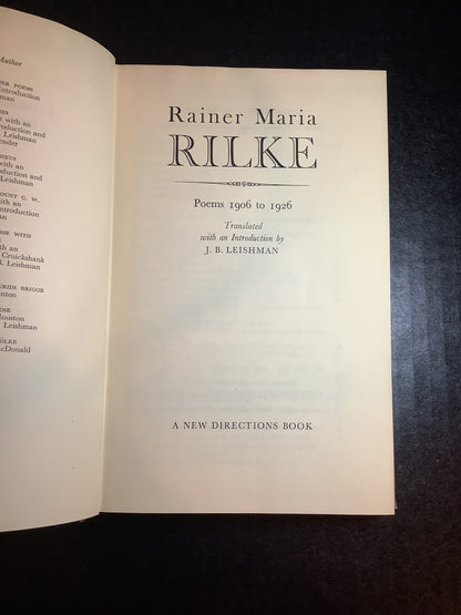 Poems 1906 - 1926 Rainer Maria Rilke - Rainer Maria Rilke - 1st Thus - 1957