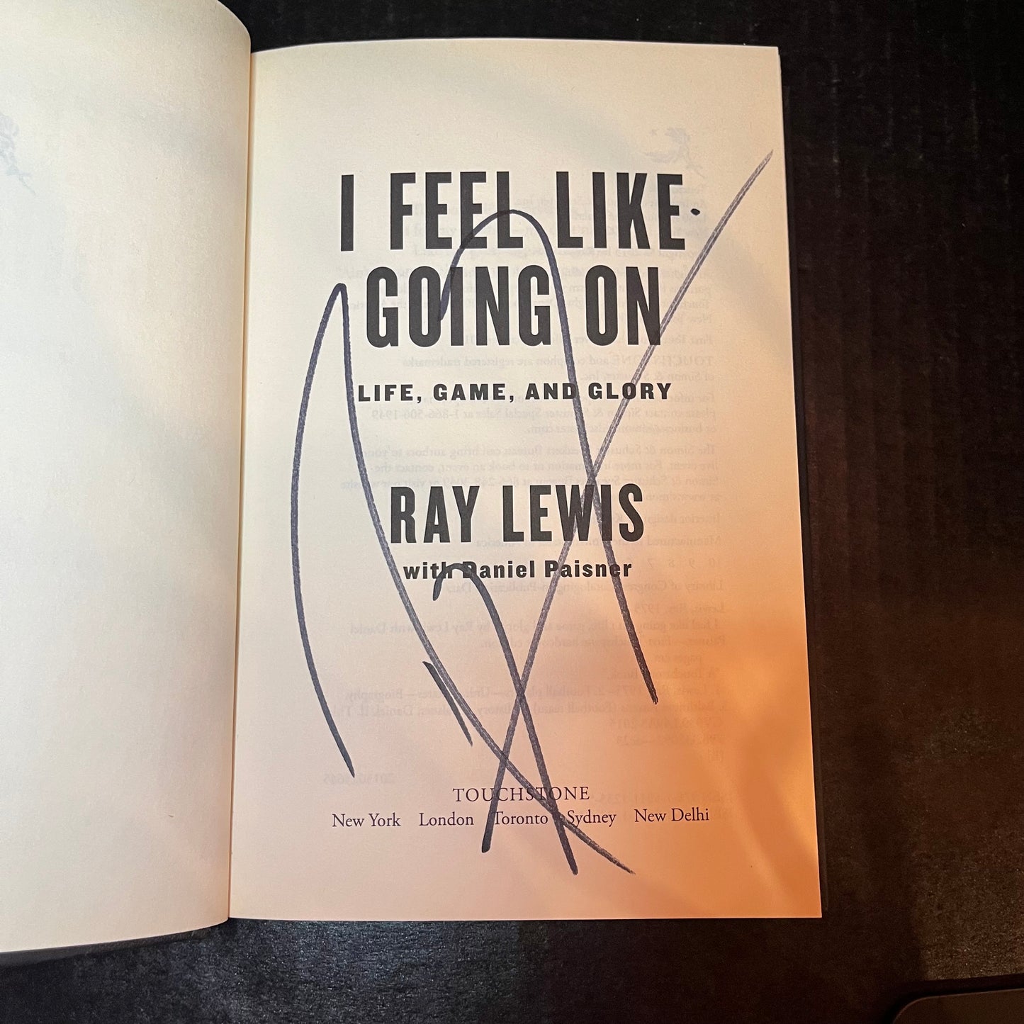 I Feel Like Going On - Ray Lewis - Signed - 2015