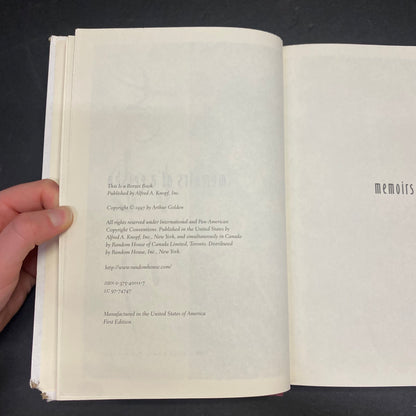 Memoirs of a Geisha - Arthur Golden - 1st Edition - 1997