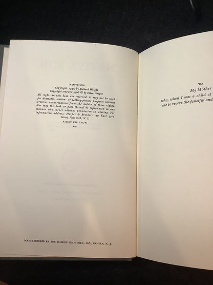 Native Son - Richard Wright - 1st Edition - 1940