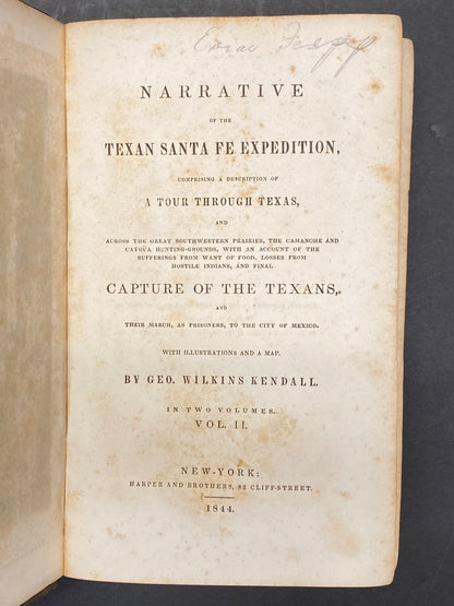 Narrative of the Texan Santa Fe Expedition - Wilkins Kendall - Volume 2 - 1844