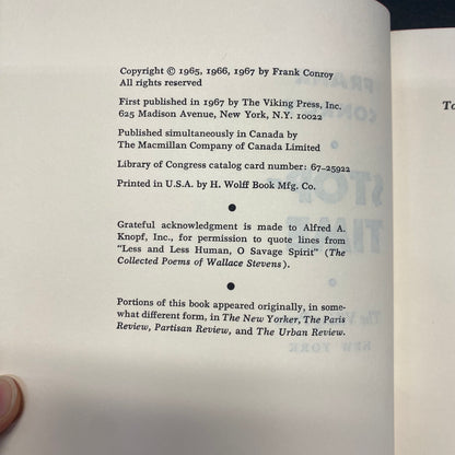 Stop-time - Frank Conroy - 1st Edition - 1967