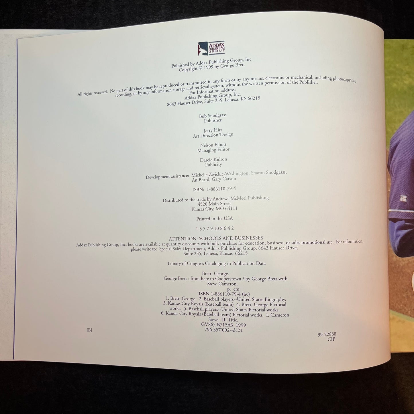 George Brett From Here to Cooperstown - George Brett and Steve Cameron - Signed Copy - 1999