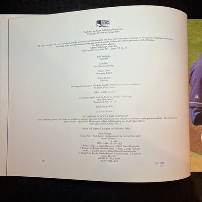 George Brett From Here to Cooperstown - George Brett and Steve Cameron - Signed Copy - 1999