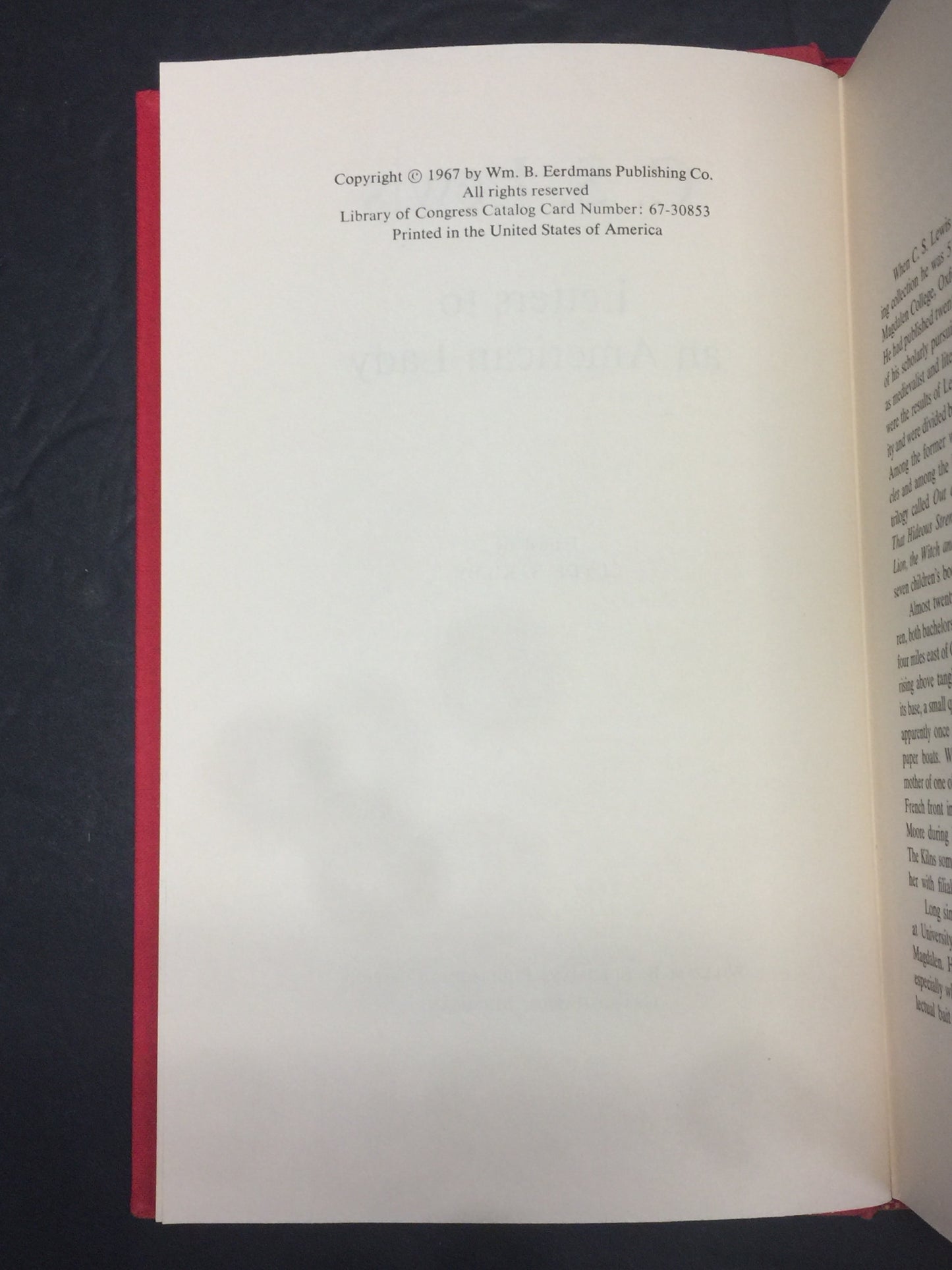 Letters to an American Lady - C.S. Lewis - 1967