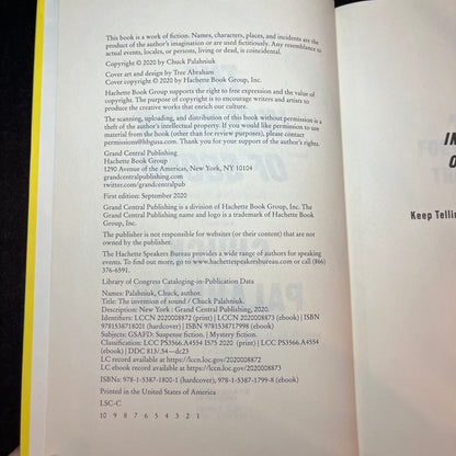 The Invention of Sound - Chuck Palahniuk - Signed - 2020