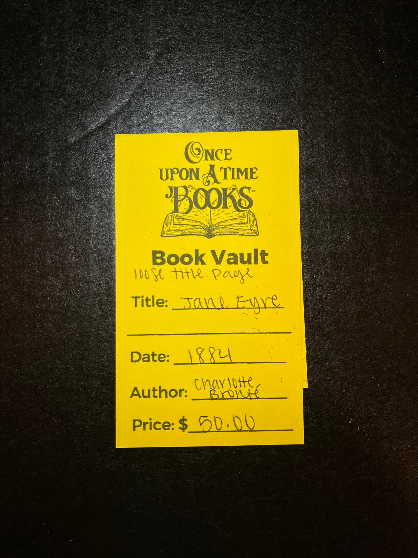 Jane Eyre - Charlotte Bronté - 100 SE Title Page - 1884