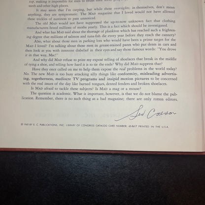 A Golden Trashery of Mad - Intro by Sid Caesar - Crown Publishers - 1960