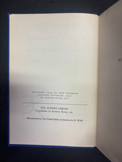 Tortilla Flat - John Steinbeck - Modern Library - 1937