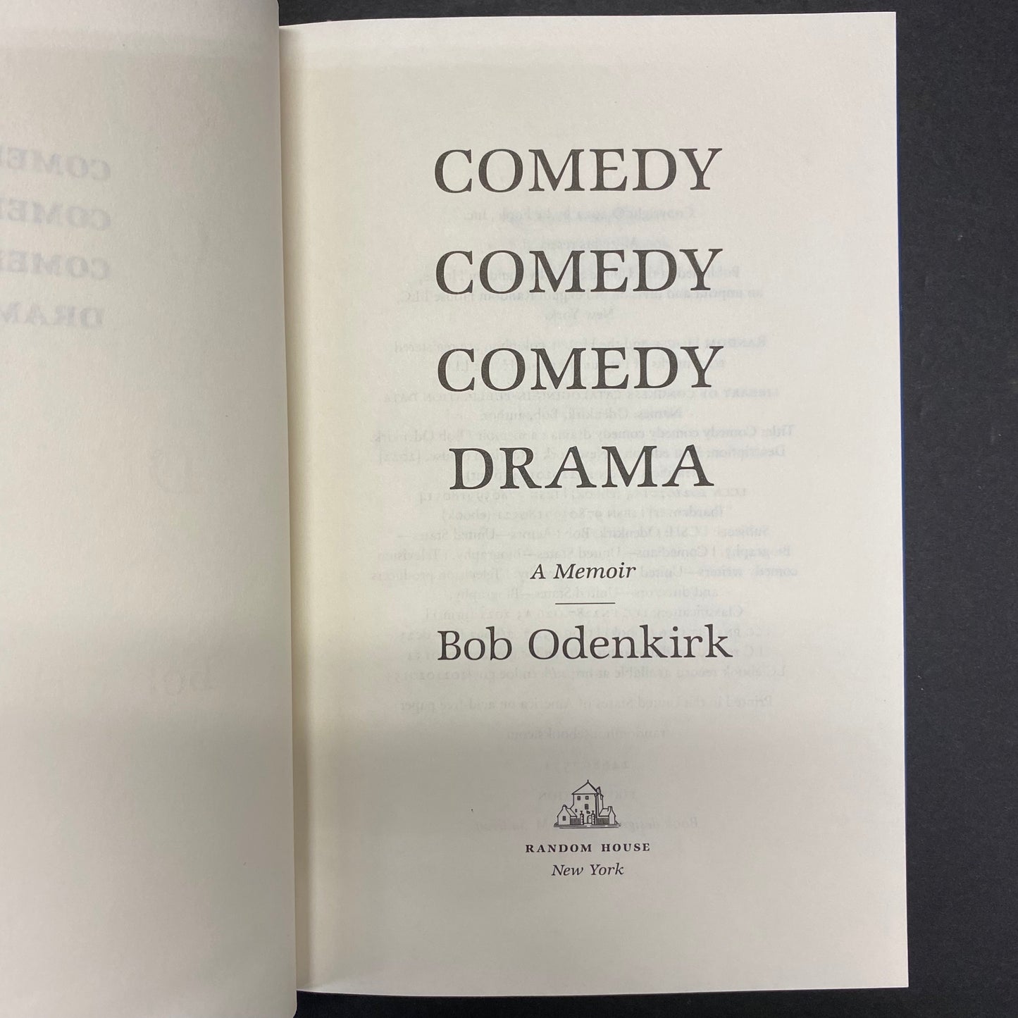 Comedy Comedy Comedy Drama - Bob Odenkirk - Signed - 1st Edition - 2022