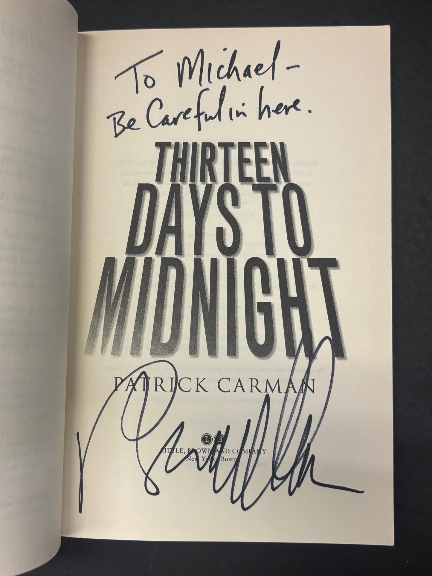 Thirteen Days to Midnight - Patrick Carman - 1st Paperback Edition - Signed - 2011
