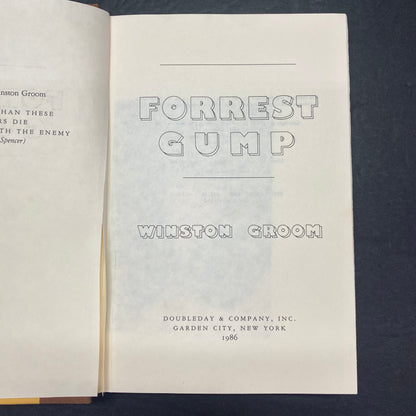 Forrest Gump - Winston Groom - 1st Edition - Scarce - 1986
