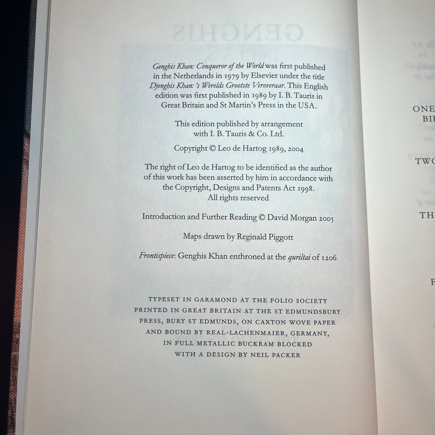 Genghis Khan - Leo De Hartog - Folio Edition -  2005