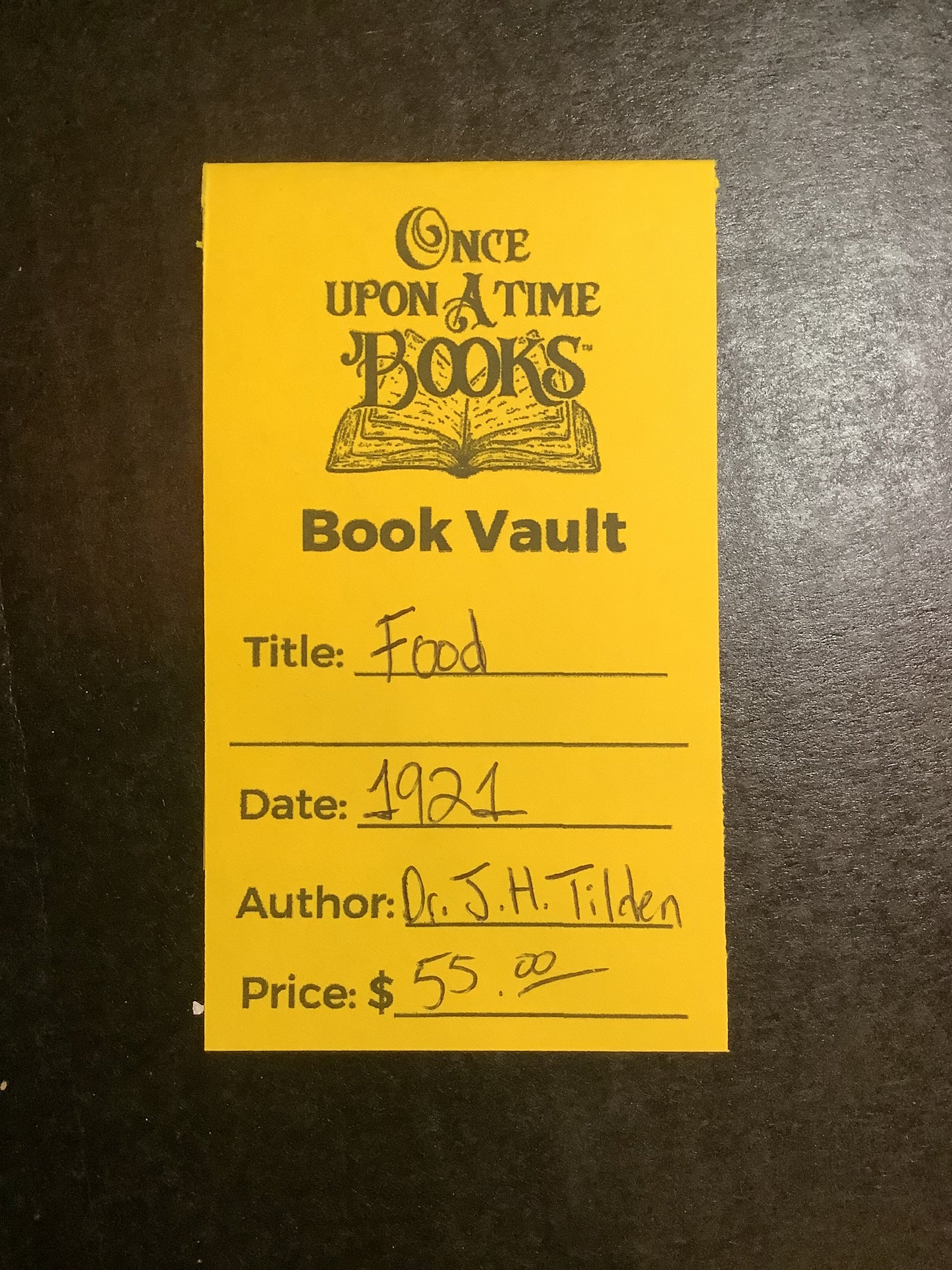 Food - Dr. J. H. Tilden - 1921