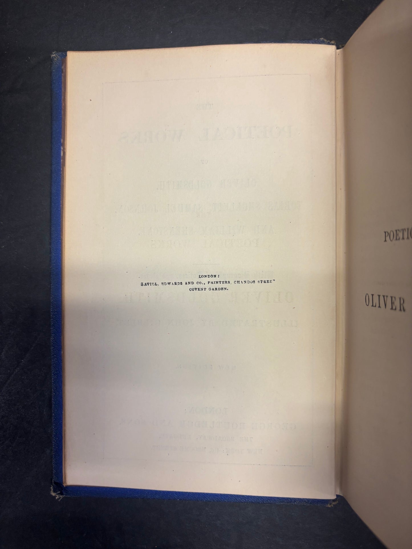 The Poetical Works of Oliver Goldsmith, Tobias Smollett, Samuel Johnson, and William Shenstone - Published by George Routledge and Sons - c. 1860