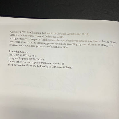 Godly Influence On and Off The Field: The Life of Chuck Bowman - Marshall Snipes and John O'Dell - Signed by Bowman - 2022