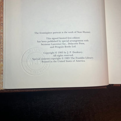 Leila - J.P. Donleavy - Signed Copy Easton Press - 1983