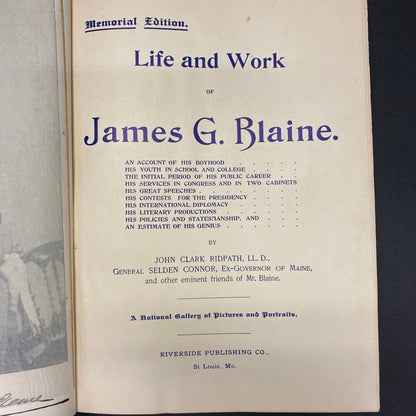 Life and Work of James G. Blaine - John Clark Ridpath and Selden Connor - 1893