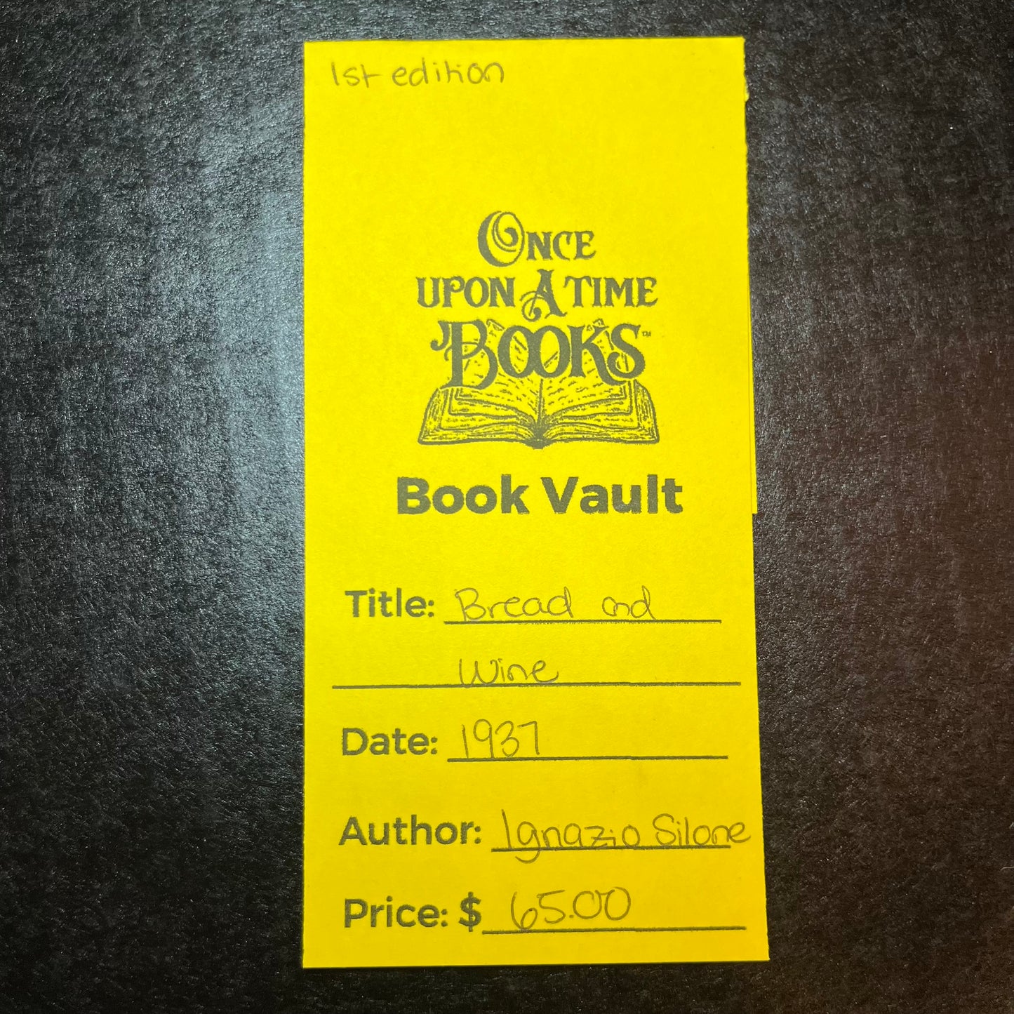 Bread and Wine - Ignazio Silone - 1st Edition - 1937