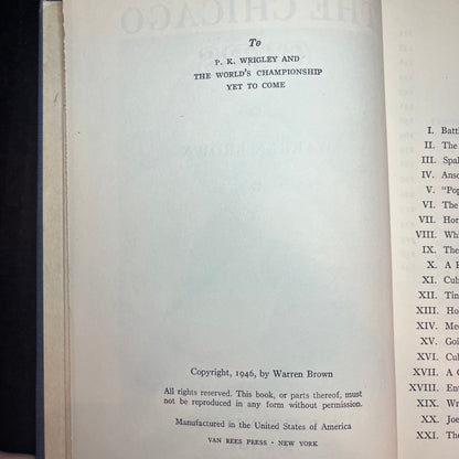 The Chicago Cubs - Warren Brown - Signed Copy - 1946