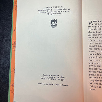 Now We Are Six - A. A. Milne - 1st Thus - 1961