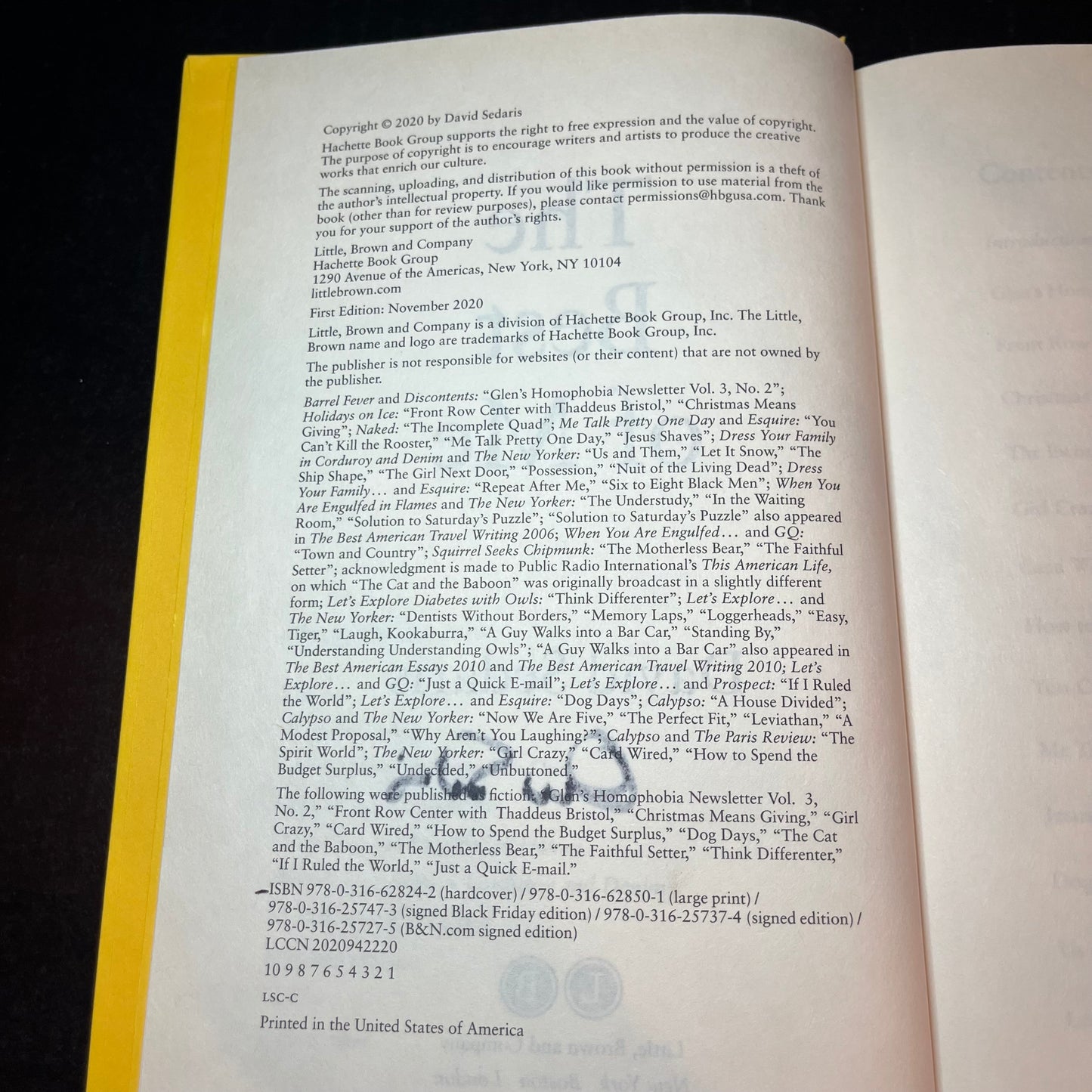 The Best of Me - David Sedaris - Signed Copy - 1st Edition - 2020