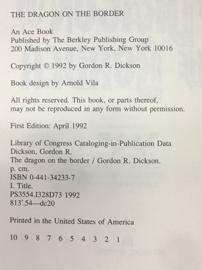 The Dragon on the Border - Gordon R. Dickson - 1st Edition - 1992