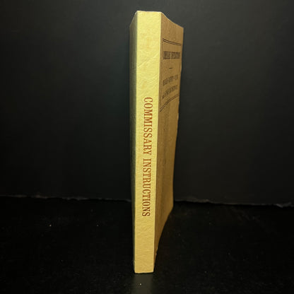 Commissary Instructions - The Pullman Company - 1939