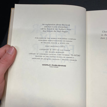 Honor Thy Father - Gay Talese - Signed - 1st Edition - 1971