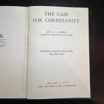 The Case for Christianity - C. S. Lewis - Reprint - 1953