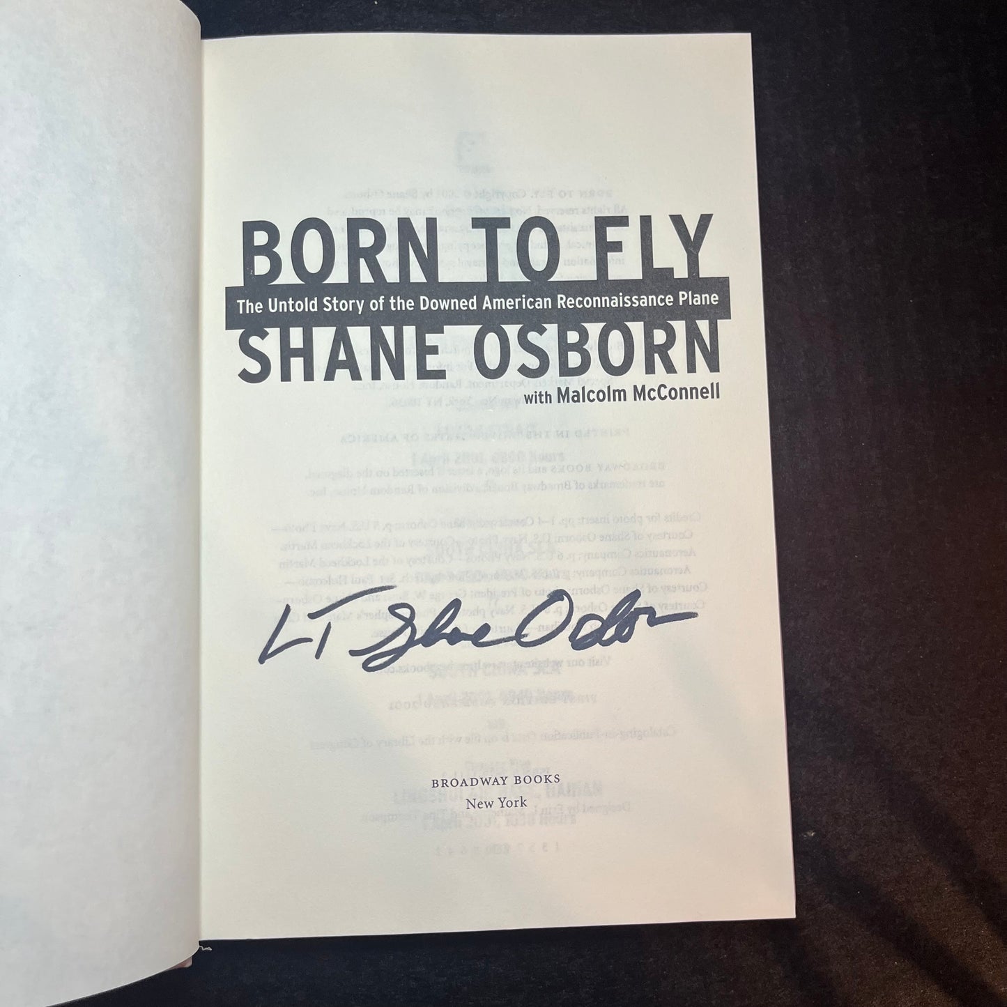 Born To Fly - Shane Osborn - Signed Copy - 2001