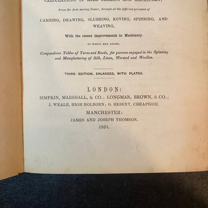 Scott's Cotton Spinner and Manufacturer - Robert Scott - 1851