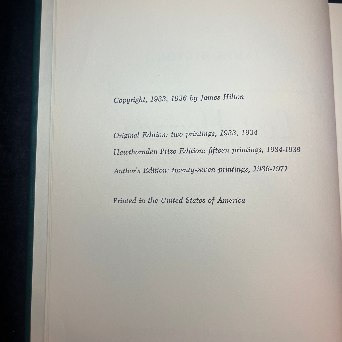 Lost Horizon - James Hilton - 1971