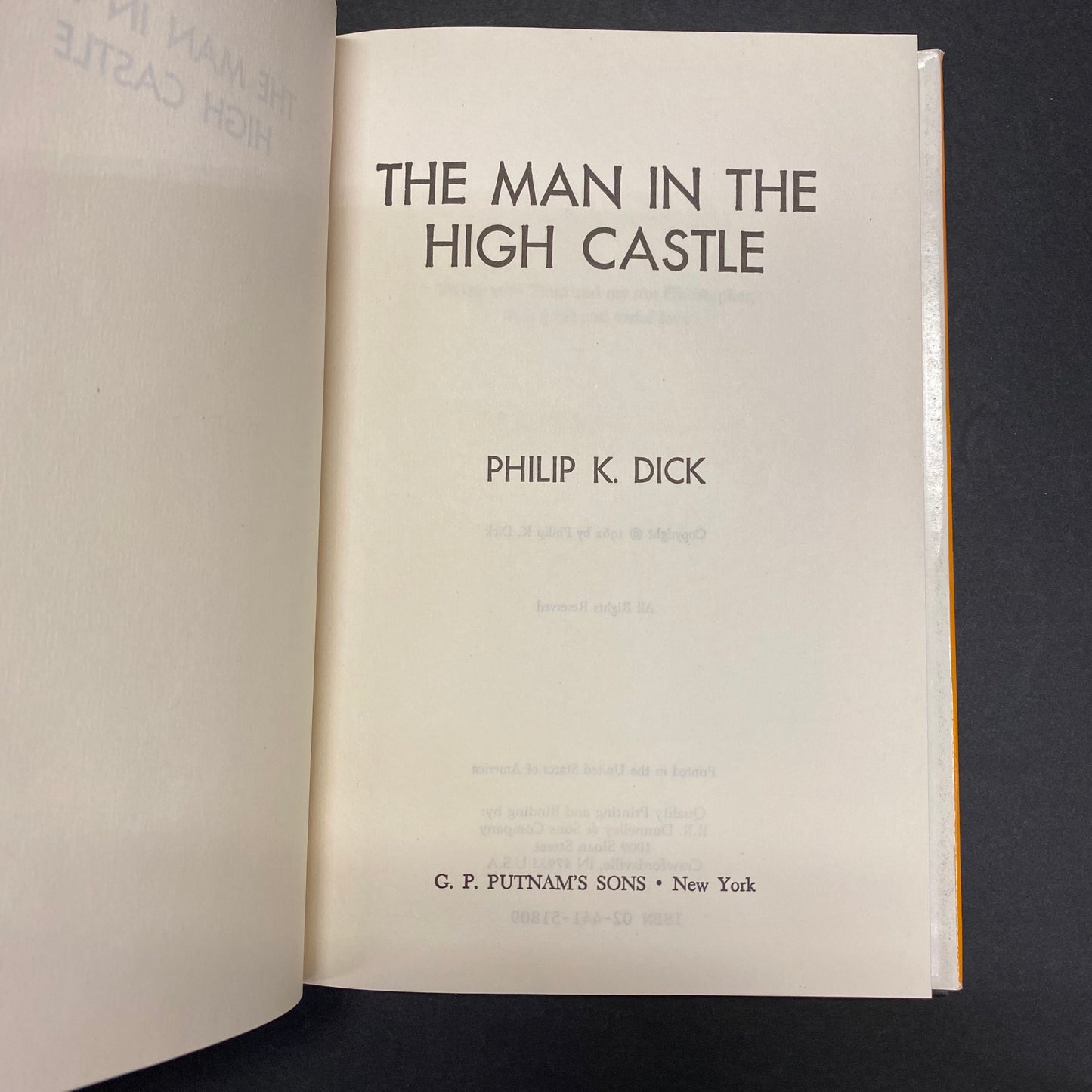 The Man in the High Castle - Philip K. Dick - Book Club Edition - 1962