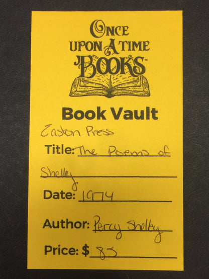 The Poems of Shelley - Percy Shelley - Easton Press - 1974