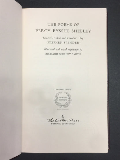 The Poems of Shelley - Percy Shelley - Easton Press - 1974