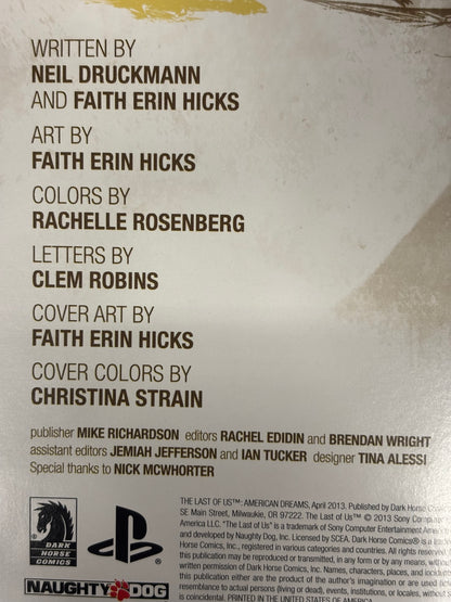 The Last of Us - Neil Druckmann and Faith Erin Hicks - GameStop Exclusive Cover - 2013