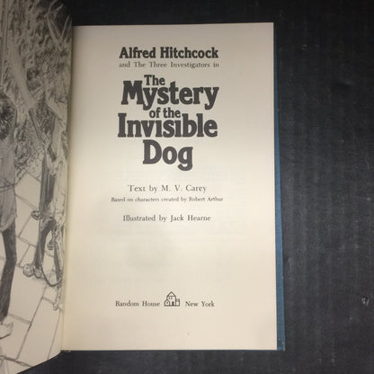 The Mystery of the Invisible Dog - M.V. Carey - First Edition - Scarce - 1975