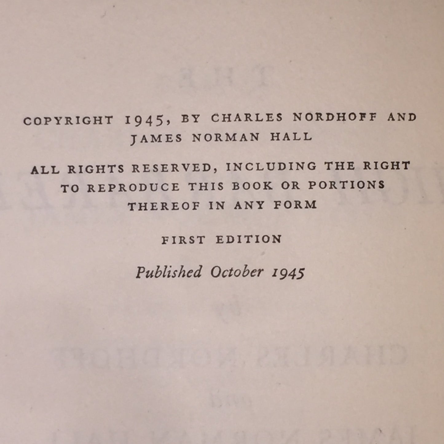 The High Barbaree - Charles Nordhoff and James Norman Hall - 1st Edition - 1945