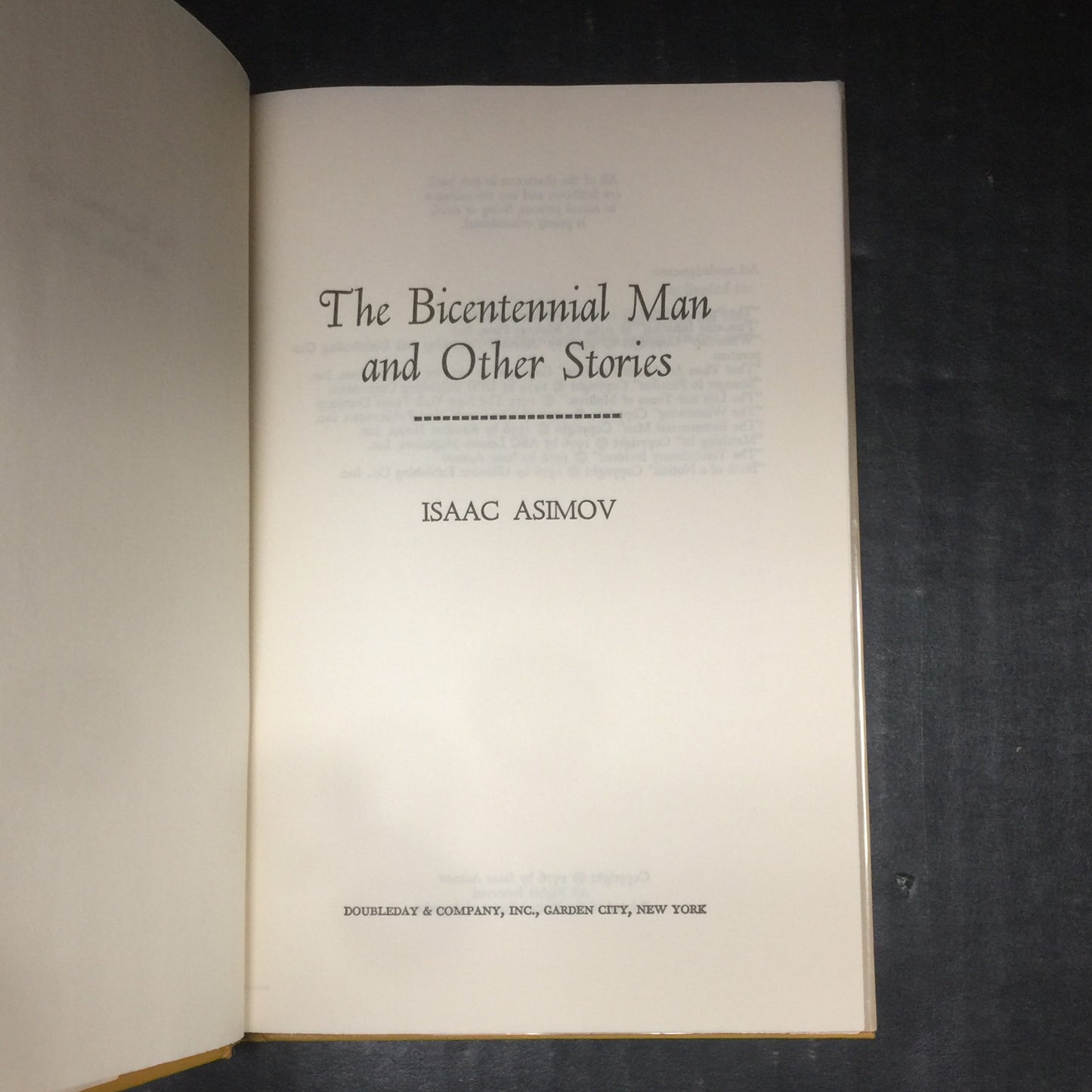 The Bicentennial Man - Isaac Asimov - Book Club Edition - 1976