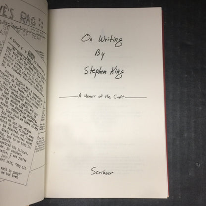 On Writing - Stephen King - First Edition - 2000