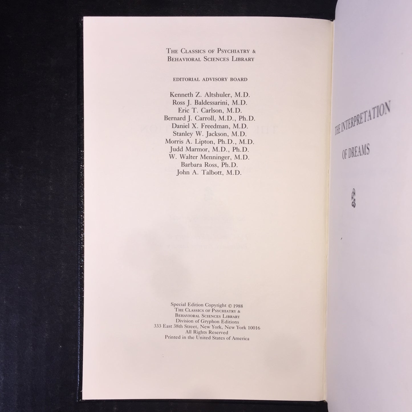 The Interpretation of Dreams - Dr. Sigmund Freud - 1st Thus - Heavy Gilt Loss - 1988