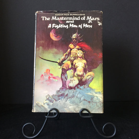 The Mastermind of Mars and A Fighting Man of Mars - Edgar Rice Burroughs - Book Club Edition - Frazetta Cover - Book Plate - 1973